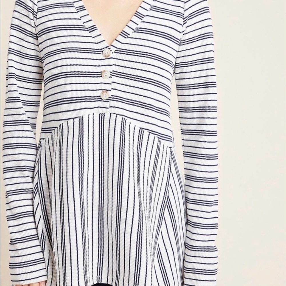Maeve Navy and White Striped Knit Top - Picture 10 of 11